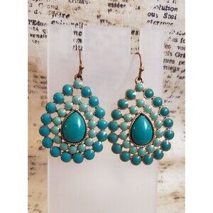 Stella & Dot Charlize  - Teardrop Earrings - Turquoise - Bohemian and Fun